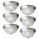 Project Source 1-Light 10-in Painted Brushed Nickel Flush Mount Light