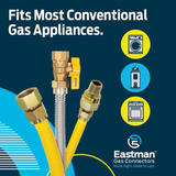 Eastman Conector de gas de acero inoxidable con entrada Mip de 60 pulgadas y 1/2 pulgadas x salida Mip de 1/2 pulgadas