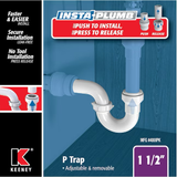 Keeney Insta-Plumb Trampa P de plástico de 1-1/2 pulgadas de conexión a presión