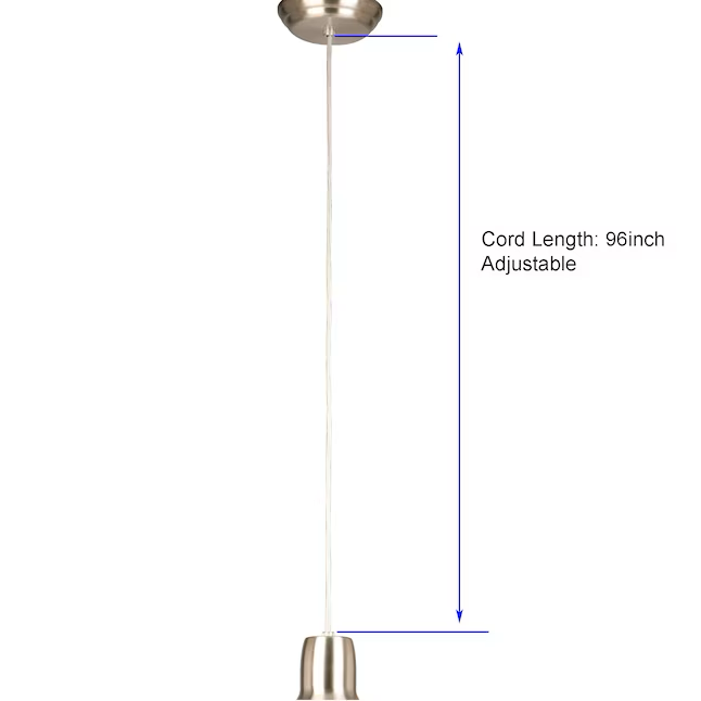 Project Source Brushed Nickel Farmhouse Bell Hanging Pendant Light