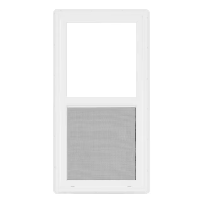 Project Source Serie 20000S Nueva construcción Ventana de doble acristalamiento de vinilo blanco Media pantalla incluida