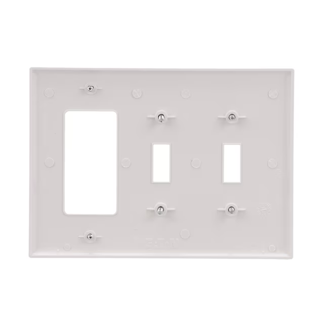 Placa de pared decorativa/de palanca para interiores de policarbonato blanco de tamaño mediano de 3 unidades Eaton
