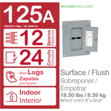 Square D Homeline 125-Amp 12-Spaces 24-Circuit Indoor Convertible Main Lug Plug-on Neutral Load Center (Value Pack)
