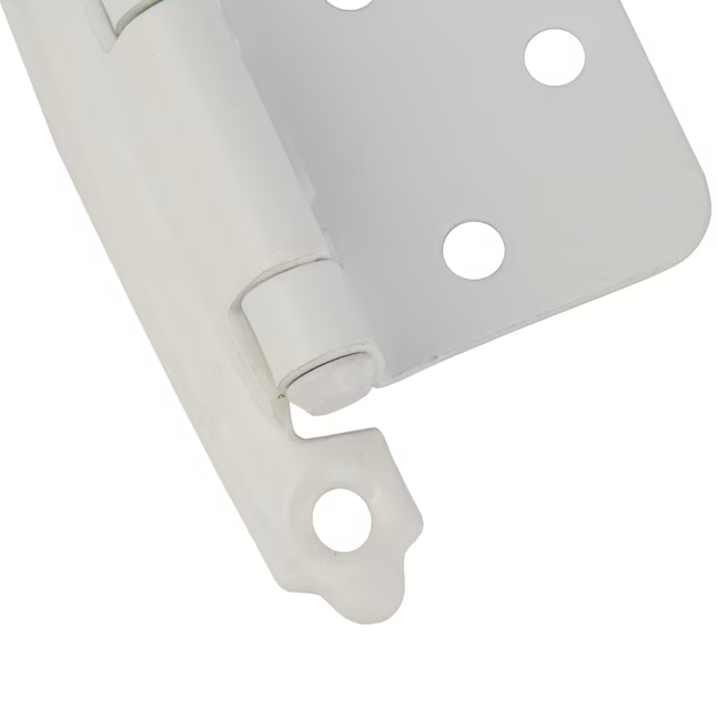 RELIABILT 200-Degree Adjustable Overlay Surface Self-closing White Cabinet Hinge, (2-Pieces)