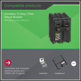 Square D Homeline 15-Ampere-2-poliger Standard-Auslöseschutzschalter