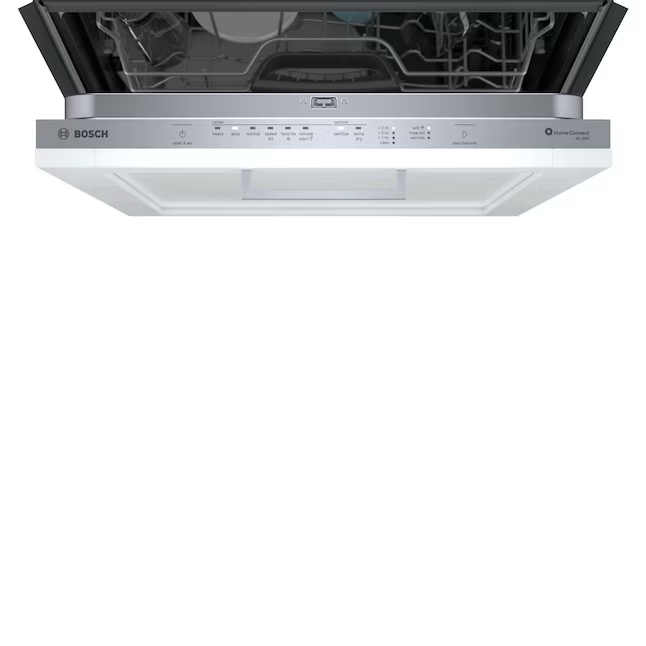 Lavavajillas integrado inteligente de 24 pulgadas con control superior serie 300 de Bosch con tercer estante (preparado para panel personalizado), 46 dBA