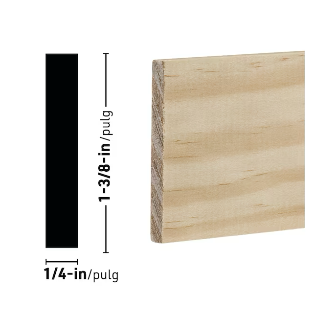 RELIABILT 1-3/8-in x 8-ft Pine Unfinished Lattice Moulding