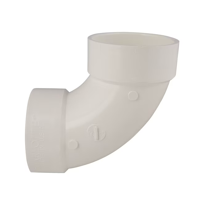Charlotte Pipe Codo DWV de PVC de 90 grados de 1-1/2 pulgadas 