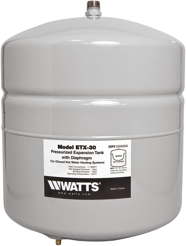 Watts ETX-30 Non-Potable Water Expansion Tank 1/2 in MNPT Connection, 4.5 gallon, Gray