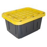 Project Source Commander Small 5-Gallons (20-Quart) Black and Yellow Heavy Duty Tote with Standard Snap Lid
