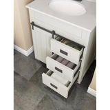 Style Selections Morriston tocador de baño con lavabo individual de 30 pulgadas, color blanco, con tapa de piedra de ingeniería blanca