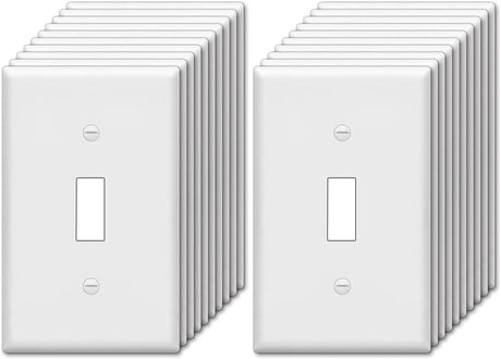 Placa frontal de pared para interruptor de palanca de banda única – (estándar, blanco)