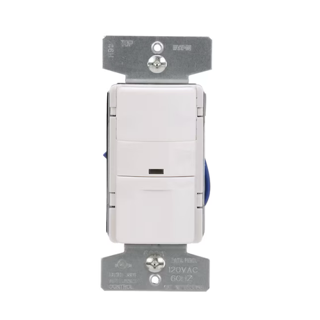 Eaton Interruptor de luz con sensor de movimiento de ocupación, unipolar/3 vías, 15 amperios, blanco/almendra claro/marfil