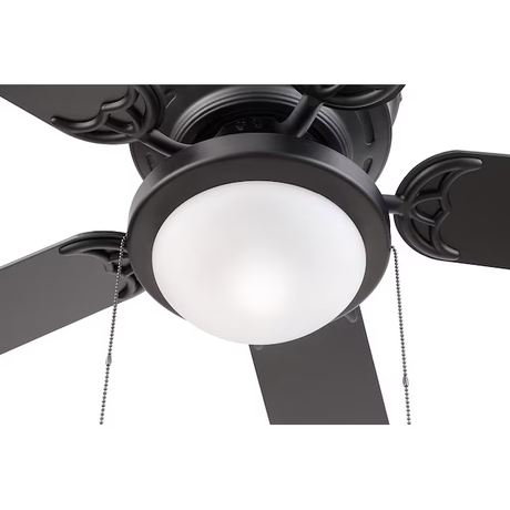 Harbor Breeze Armitage Ventilador de techo de montaje empotrado para interiores, color negro mate, 52 pulgadas, con luz (5 aspas)