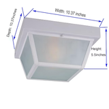 Project Source 2-Light 10.37-in White Indoor/Outdoor Flush Mount Light