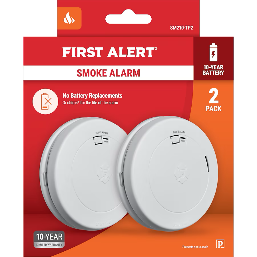 First Alert 10-Year Battery Battery Photoelectric Smoke detector (2-Pack)