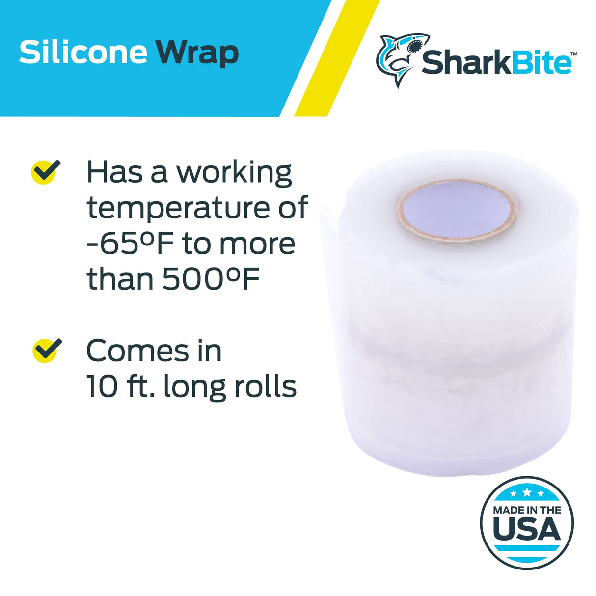 Envoltura de silicona para tuberías SharkBite (10 pies x 2 pulgadas)