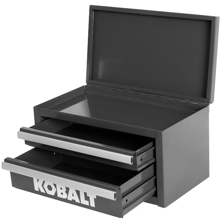 Kobalt Mini 10,83-Zoll-Werkzeugkasten aus schwarzem Stahl mit 2 Schubladen
