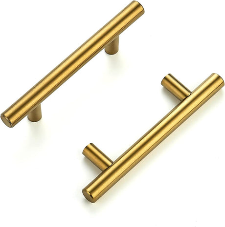 SABER SELECT 5 in. Length with 3 in. Center Cabinet Pulls (5-Pack, Brushed Brass)