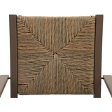 Allen + Roth Townsend Juego de 4 sillas de comedor estacionarias con estructura de acero marrón de mimbre y asiento acolchado gris