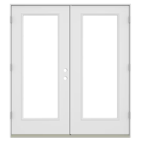 JELD-WEN 72-in x 80-in Low-e Primed Steel French Right-Hand Inswing Double Patio Door