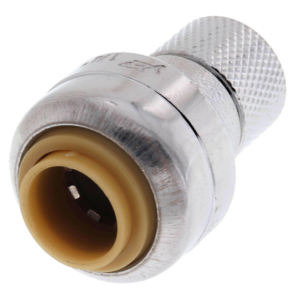 SharkBite Adaptador de compresión de tuerca de compresión de 1/4 pulg. (3/8 pulg. DE) x 1/4 pulg.