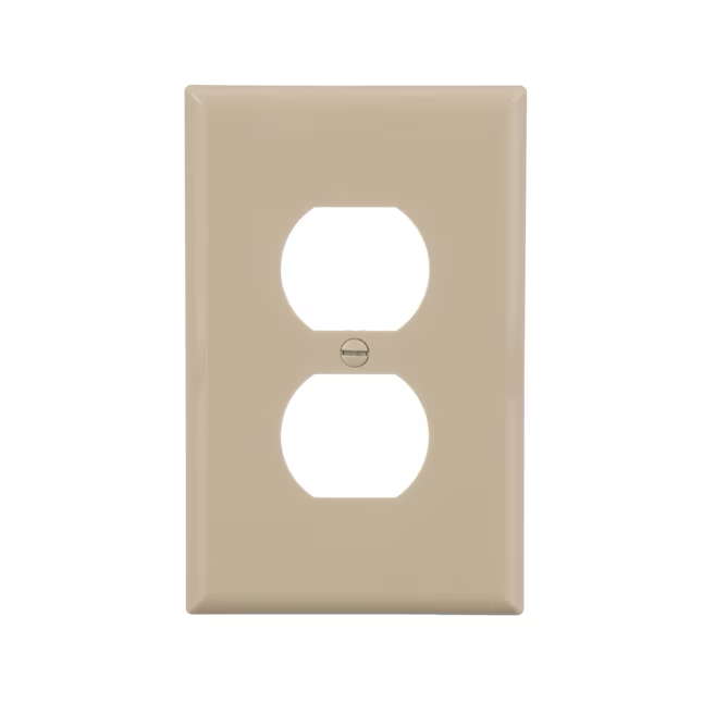 Eaton 1-Gang Midsize Ivory Polycarbonate Indoor Duplex Wall Plate