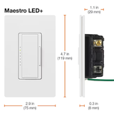Lutron Maestro interruptor de atenuación de luz basculante LED unipolar/3 vías, blanco