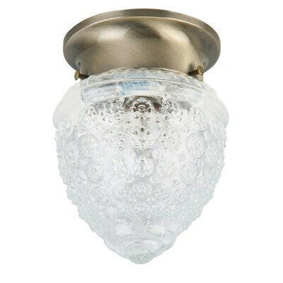 Project Source 1-Light 5.3-in Antique Brass Incandescent Flush Mount Light