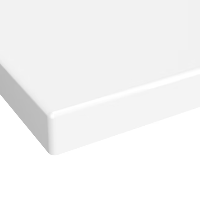 Project Source Waschtischplatten aus Kulturmarmor, 49-Zoll-Waschtischplatte aus weißem Kulturmarmor mit integriertem Einzelwaschbecken und 3-Loch-Badezimmerwaschtisch