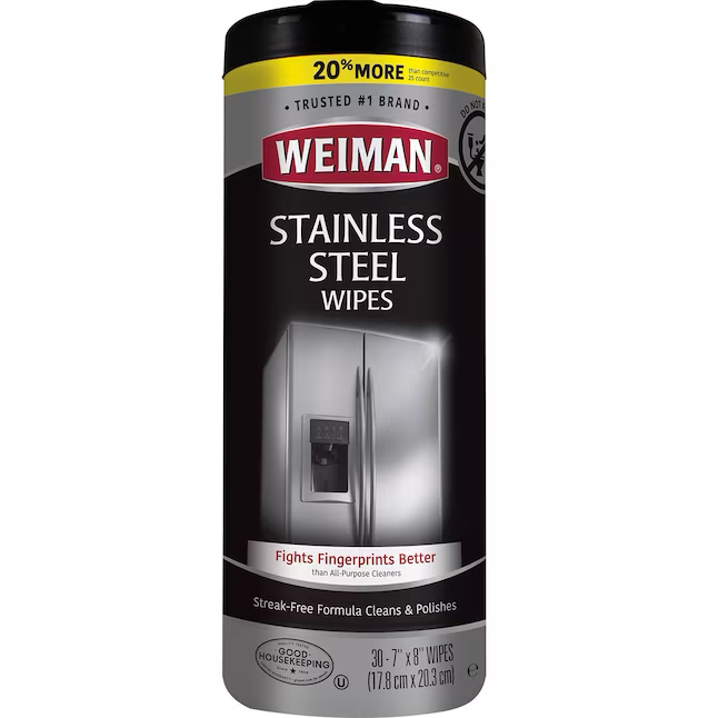 Weiman Products Limpiador fresco de acero inoxidable de 30 unidades, paquete de 30