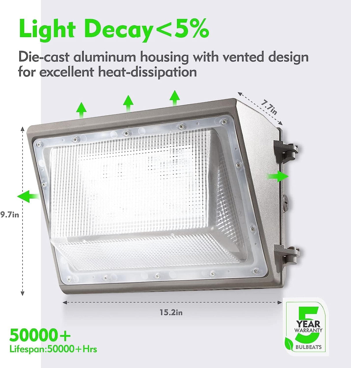 LED-Wallpack-Sicherheitsleuchte 120 W (12,6" L x 4,7" B x 6,3" H)