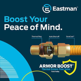 Eastman Kit de instalación de electrodomésticos de gas de acero inoxidable con entrada Mip de 48 pulgadas y 1/2 pulgadas x salida Mip de 3/8 pulgadas