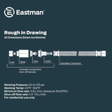 Eastman Conector para máquina de hacer hielo de acero inoxidable trenzado, entrada de compresión de 10 pies y 1/4 pulgadas x salida de compresión de 1/4 pulgadas