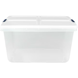 Project Source Medium 16.5-Gallons (66-Quart) Clear, White Tote with Latching Lid