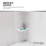 Sterling Medley 48 Zoll B x 34 Zoll T x 70,75 Zoll H weißes Nischen-Duschrückwandpaneel 