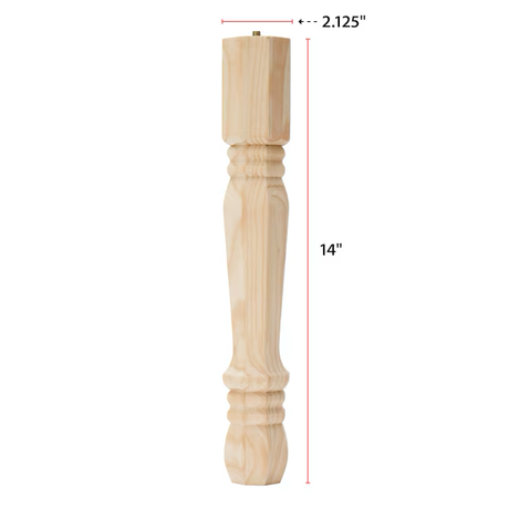 Waddell 0.125-in x 14-in Traditional Pine End Table Leg