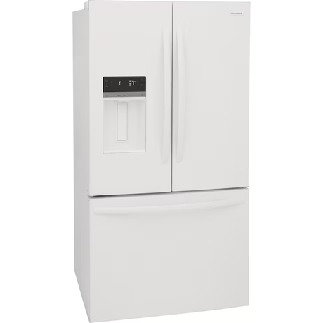 Refrigerador Frigidaire de puerta francesa de 27.8 pies cúbicos con máquina de hielo, dispensador de agua y hielo (blanco) ENERGY STAR