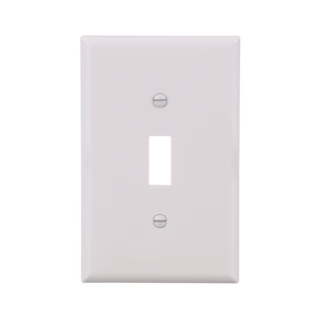 Placa frontal de pared para interruptor de palanca de banda única – (estándar, blanco)