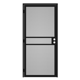 RELIABILT Pasadena 36-in x 81-in Black Steel Surface Mount Security Door with Black Screen