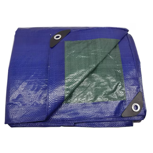Project Source 8-ft x 6-ft Blue Waterproof Standard Polyethylene 5-mil Tarp