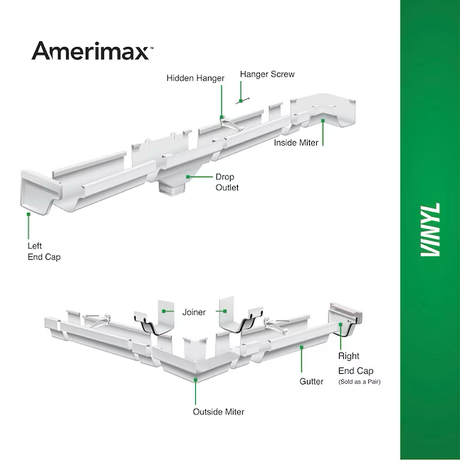 Amerimax 4.5-in x 9-in White K Style Gutter End with Drop
