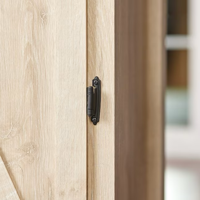 RELIABILT 200-Degree 3/8-in Inset Surface Self-closing Matte Black Cabinet Hinge, 5 Pairs (10-Pieces)