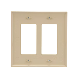 Eaton 2-Gang Midsize Ivory Polycarbonate Indoor Decorator Wall Plate