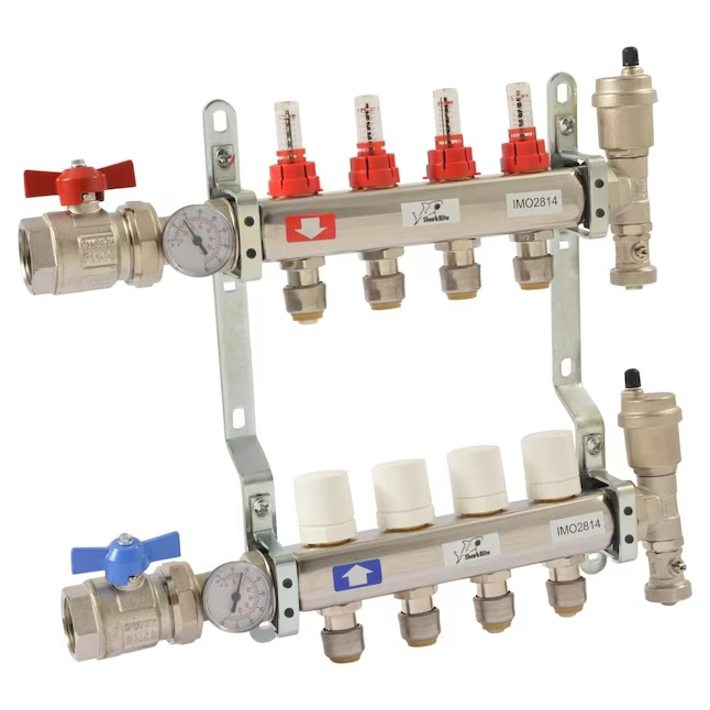 SharkBite Brass 1-in Threading x 1/2-in Push-to-Connect Radiant Heating Manifold