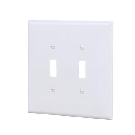 Eaton 2-Gang Jumbo Size White Plastic Indoor Toggle Wall Plate