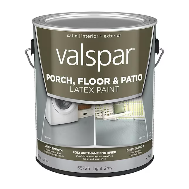 Valspar Light Gray Satin Exterior Porch and Floor Paint (1-Gallon)