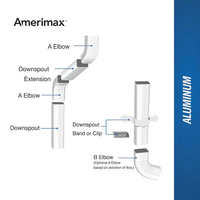 Amerimax Aluminum 2.8125-in White Front Elbow