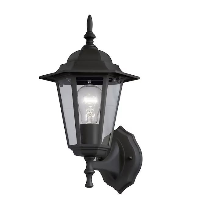 Project Source 1-Light 14-in Sand Black Outdoor Wall Light