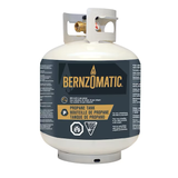 Bernzomatic Refillable/Exchangeable Off-white Steel Propane Tank 20 lbs - Easy Purging and Filling - Overfill Protection Device